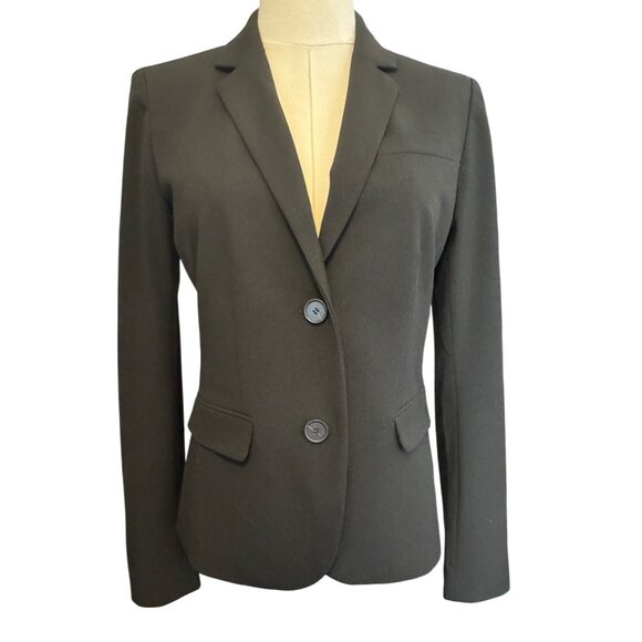Ann Taylor Size 0 Black Two-Button Blazer Rayon/Polyester/Spandex - Picture 1 of 16